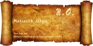 Matusik Olga névjegykártya