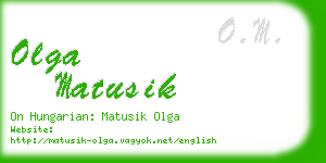 olga matusik business card